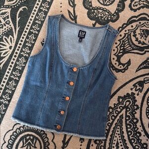 GAP Denim Button-Up Vest